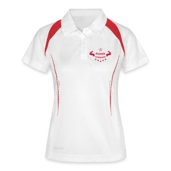 Super Connard - Polo respirant Femme - blanc/marine - Devant