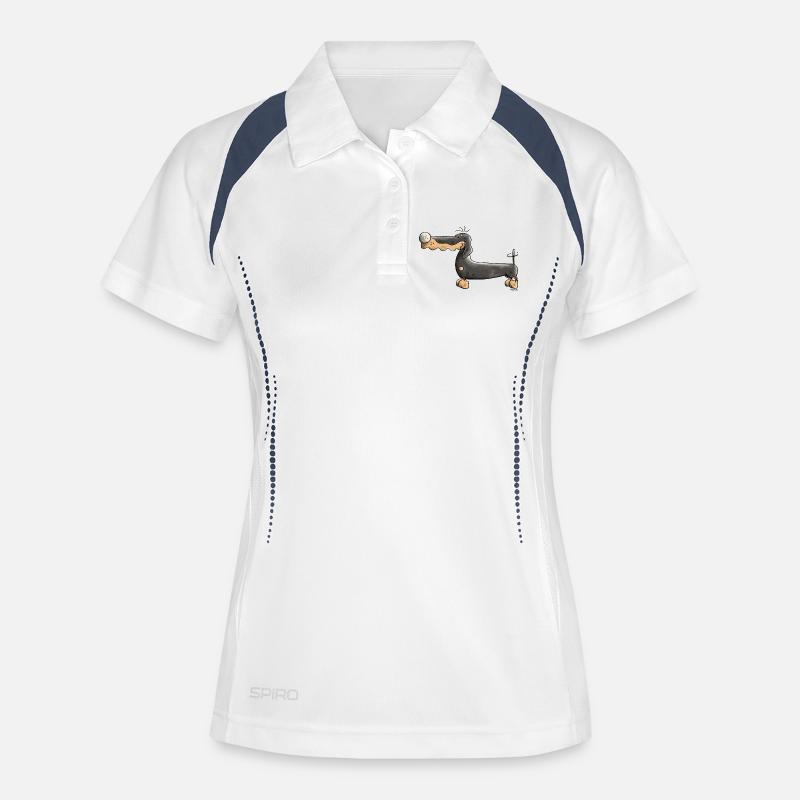 Mignon Teckel - Polo respirant Femme - blanc/marine