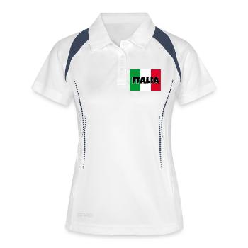 Italia - Flagge von Italien - Frauen Polo atmungsaktiv - Weiß/Navy - Vorne