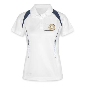 Ritzel Kette Verbund Risse - Frauen Polo atmungsaktiv - Weiß/Navy - Vorne