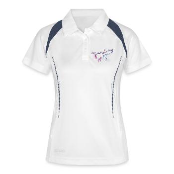 ukulélé splash - Polo respirant Femme - blanc/marine - Devant