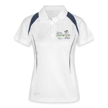 Hochzeit - Frauen Polo atmungsaktiv - Weiß/Navy - Vorne