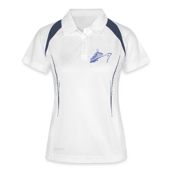 Bateau de croisière Navire de croisière Luxe - Polo respirant Femme - blanc/marine - Devant