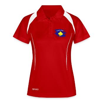 Drapeau du Kosovo utilisé - Polo respirant Femme - blanc/marine - Devant