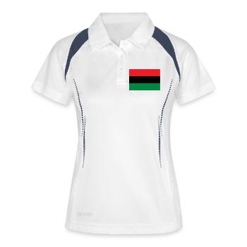 Flag of the UNIA - Pan African Alliance Afrika - Frauen Polo atmungsaktiv - Weiß/Navy - Vorne