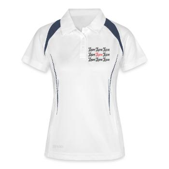 VALENTINE'S DAY. Bachelorette party. I LOVE YOU. I LOVE YOU. LOVE - Women's Polo breathable - white/navy - Front