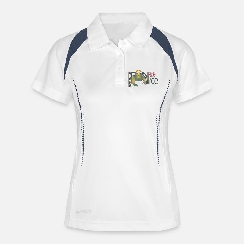 Be Nice - Women's Polo breathable - white/navy