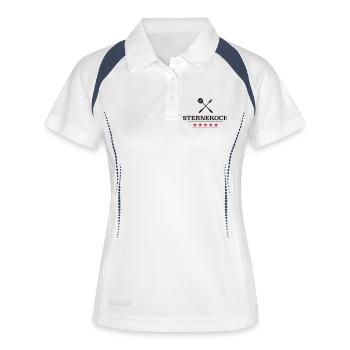 lustige Geschenke für den Koch - Frauen Polo atmungsaktiv - Weiß/Navy - Vorne
