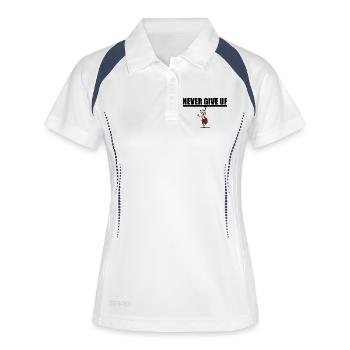 Never give up. Motivation - Women's Polo breathable - white/navy - Front