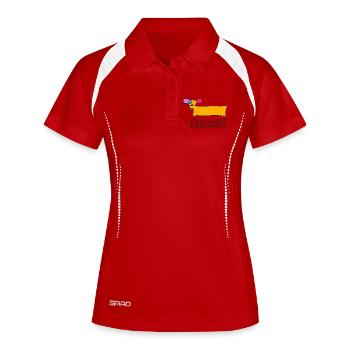 05 Hündchen Lange Farbe Freunde - Frauen Polo atmungsaktiv - Weiß/Navy - Vorne