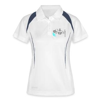 Alpha Aquarius Deluxe - Frauen Polo atmungsaktiv - Weiß/Navy - Vorne