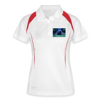 Poster Illustration Paysage de Nature - Polo respirant Femme - blanc/marine - Devant