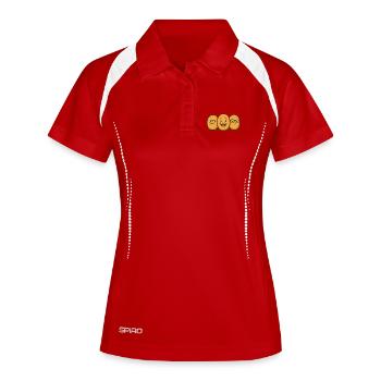 Brötchenbande – Cool bread faces in retro style - Women's Polo breathable - white/navy - Front