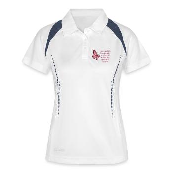 Inspirierendes Schmetterlings-Glaubens-Zitat-Design - Frauen Polo atmungsaktiv - Weiß/Navy - Vorne