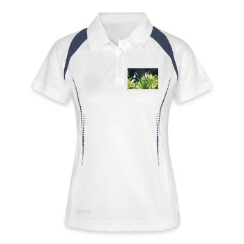 Schneeglöckchen Frühling Blüte Design - Frauen Polo atmungsaktiv - Weiß/Navy - Vorne