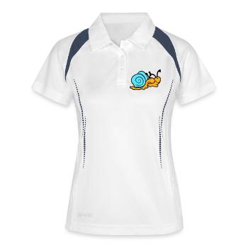 2 Schneckenhaus Schnecken Team Verliebt Freunde - Frauen Polo atmungsaktiv - Weiß/Navy - Vorne