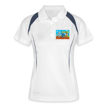 IA course course dessin animé - Polo respirant Femme - blanc/marine - Devant