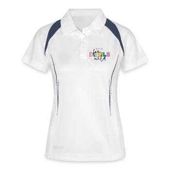 Tu me rends fou, diables renards - Polo respirant Femme - blanc/marine - Devant