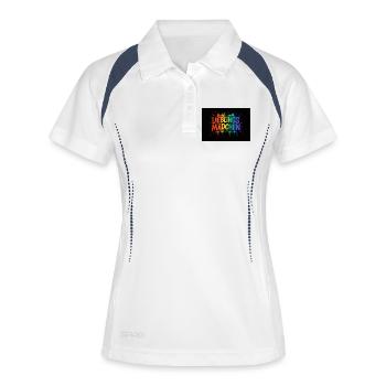 Lieblingsmädchen – Buntes Graffiti mit Farbspritze - Frauen Polo atmungsaktiv - Weiß/Navy - Vorne