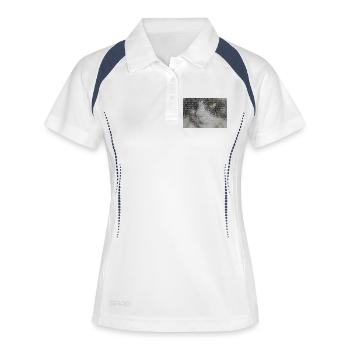 Cat Portrait Mosaic - Women's Polo breathable - white/navy - Front