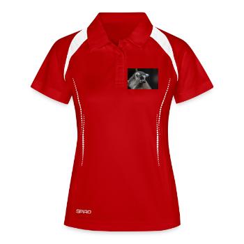 Lémurien à queue annelée - Polo respirant Femme - blanc/marine - Devant