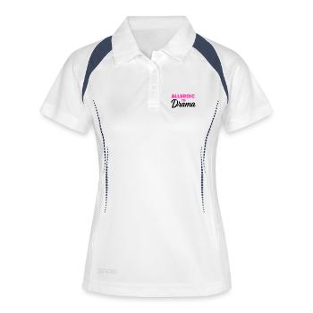 Allergique au drame - Polo respirant Femme - blanc/marine - Devant