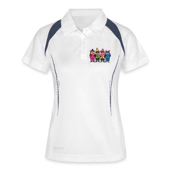 L’équipe de ski de Schweine Pistensau - Polo respirant Femme - blanc/marine - Devant