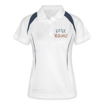 Lustiger kleiner Wikinger - Frauen Polo atmungsaktiv - Weiß/Navy - Vorne