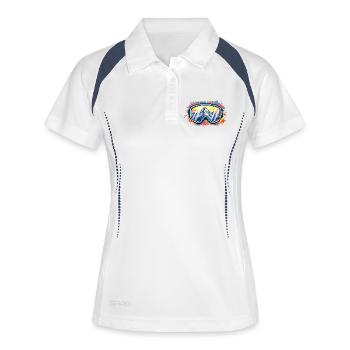 Après Ski Party Crew Schnee Skifahren Ski Lustig - Frauen Polo atmungsaktiv - Weiß/Navy - Vorne