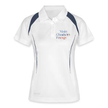 Main Character Energy colorful smilie - Women's Polo breathable - white/navy - Front