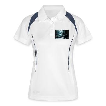 Rock Face et l’Homme Réfléchi - Polo respirant Femme - blanc/marine - Devant