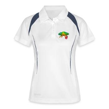 Sucette Caméléon Arc-en-ciel - Polo respirant Femme - blanc/marine - Devant