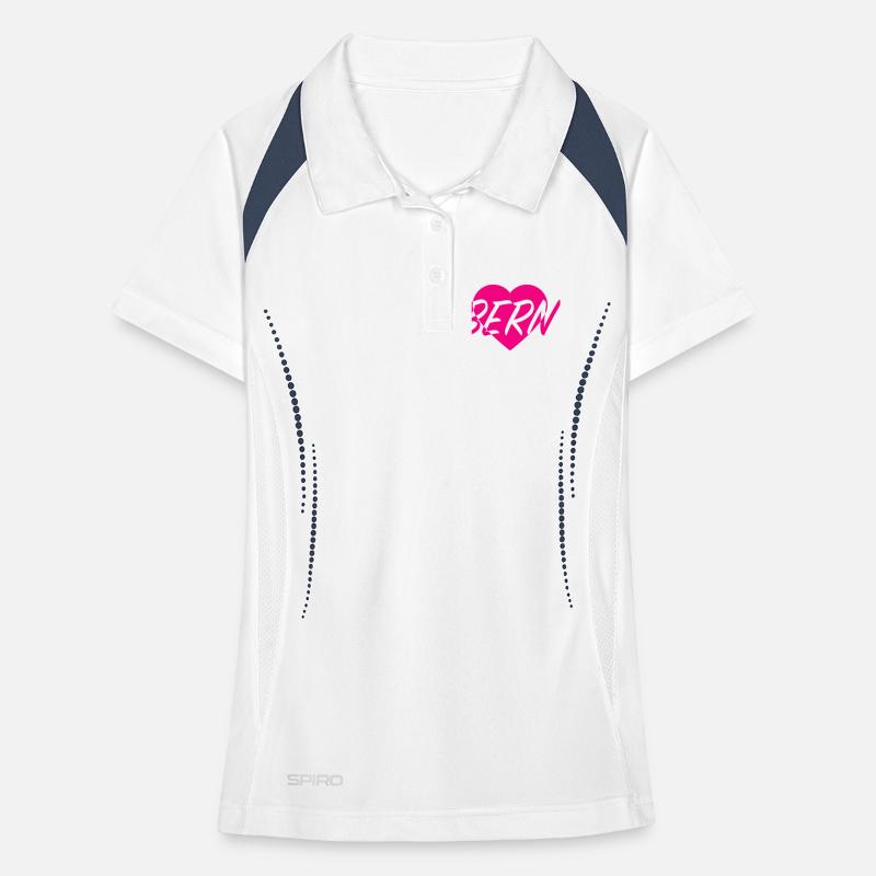 I LOVE BERN Heart Pattern Women's Polo breathable