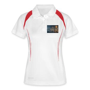 Lasst die Schwäne tanzen - Frauen Polo atmungsaktiv - Weiß/Navy - Vorne