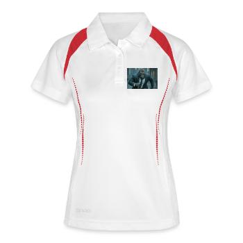 Business gorilla in rain - Women's Polo breathable - white/navy - Front
