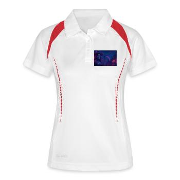 Faucheur Néon – Mort Cyberpunk - Polo respirant Femme - blanc/marine - Devant
