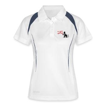Sprayaffe im Graffiti Stil - Frauen Polo atmungsaktiv - Weiß/Navy - Vorne