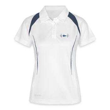 Drapeau finlandais en un battement de cœur - Polo respirant Femme - blanc/marine - Devant