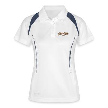 Ich mag alte Rusty-Motorräder - Frauen Polo atmungsaktiv - Weiß/Navy - Vorne