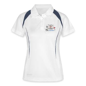 I Want a Coffee, a Tattoo and a Vacation - Women's Polo breathable - white/navy - Front