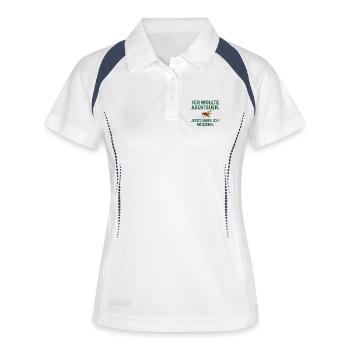 Aventure contre les moustiques - Polo respirant Femme - blanc/marine - Devant