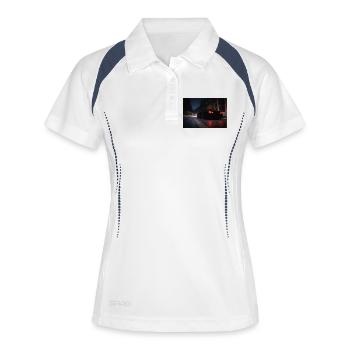 Voiture de sport nocturne sur la route - Polo respirant Femme - blanc/marine - Devant