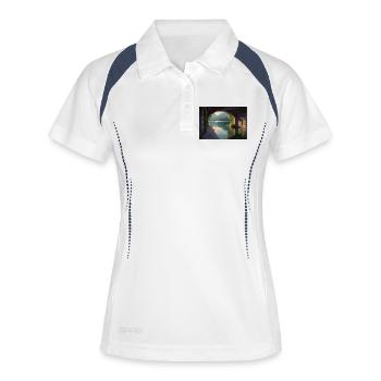 Vue Douillette à la Fenêtre - Polo respirant Femme - blanc/marine - Devant