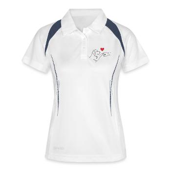 Best Friends Paw Fist - Line Art Dog Heart - Women's Polo breathable - white/navy - Front