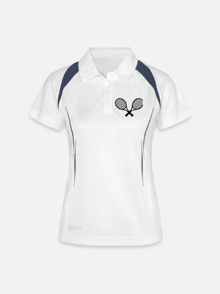 Raquettes Schläger de tennis - Polo respirant Femme - blanc/marine