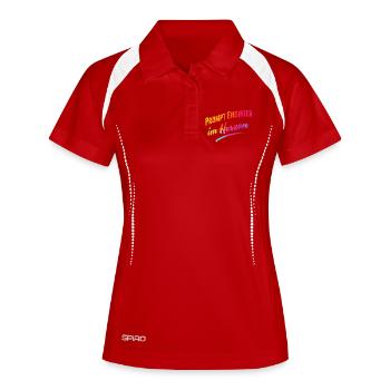 Prompt Engineer im Herzen - Frauen Polo atmungsaktiv - Weiß/Navy - Vorne