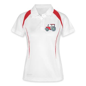 Traktor icon - Frauen Polo atmungsaktiv - Weiß/Navy - Vorne