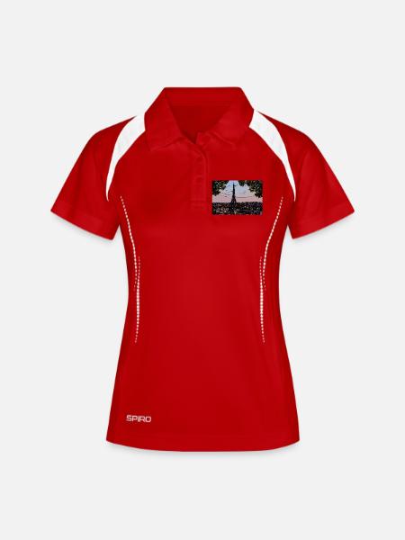 Paris Evening atmosphere at the Eiffel Tower - Women's Polo breathable - white/navy