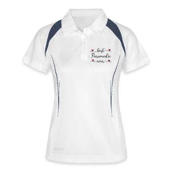 Meilleur ambulancier du monde - Polo respirant Femme - blanc/marine - Devant