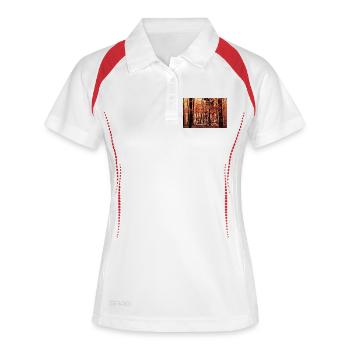 Forêt d'automne en rouge - Polo respirant Femme - blanc/marine - Devant